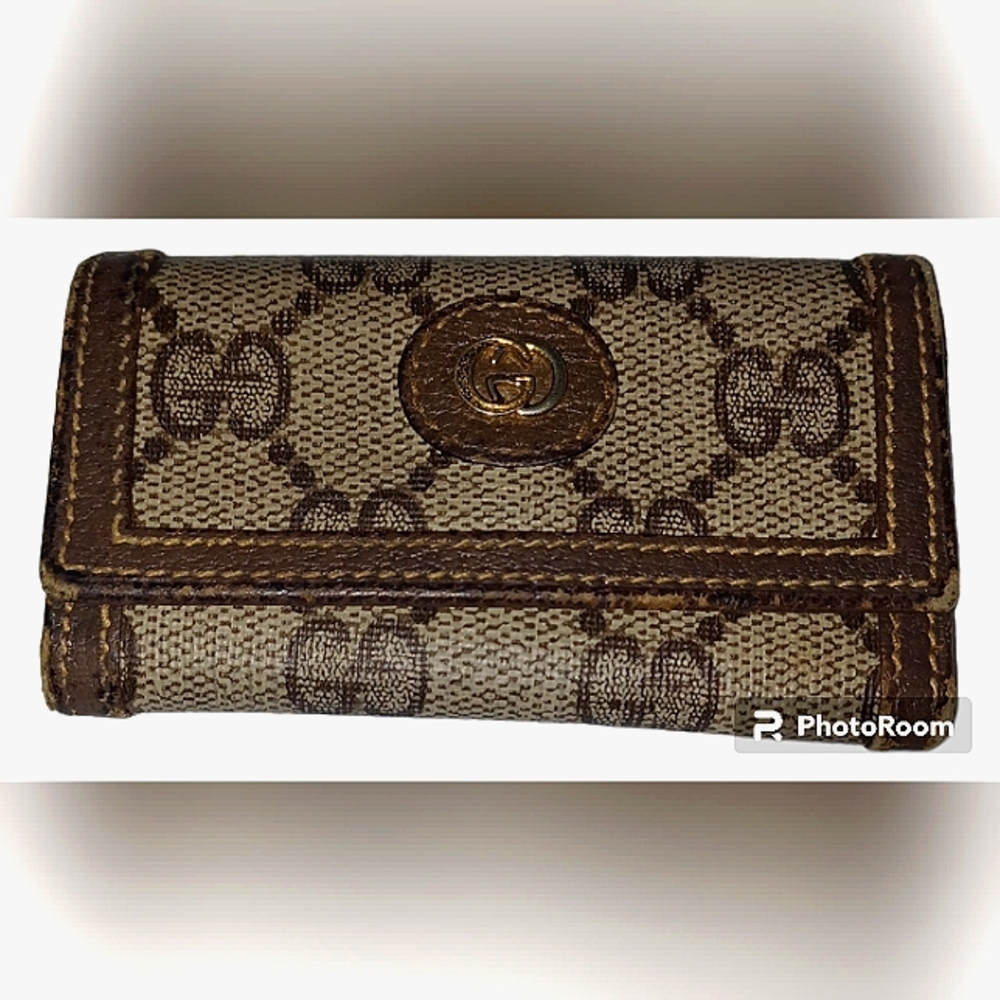 GUCCI AUTHENTIC GUCCISIMA COATED MONOGRAM CANVAS LEATHER  VINTAGE UNISEX